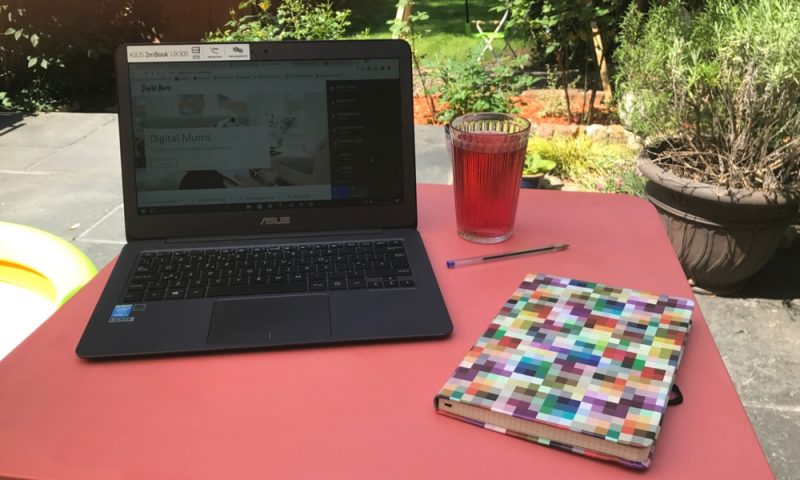 Setting outside in the garden working