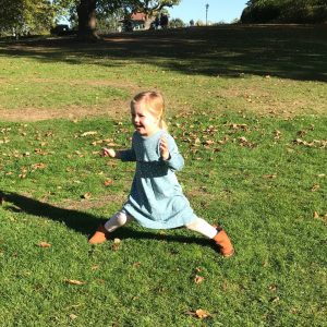 My daughter wearing her Pigeon Organics dress