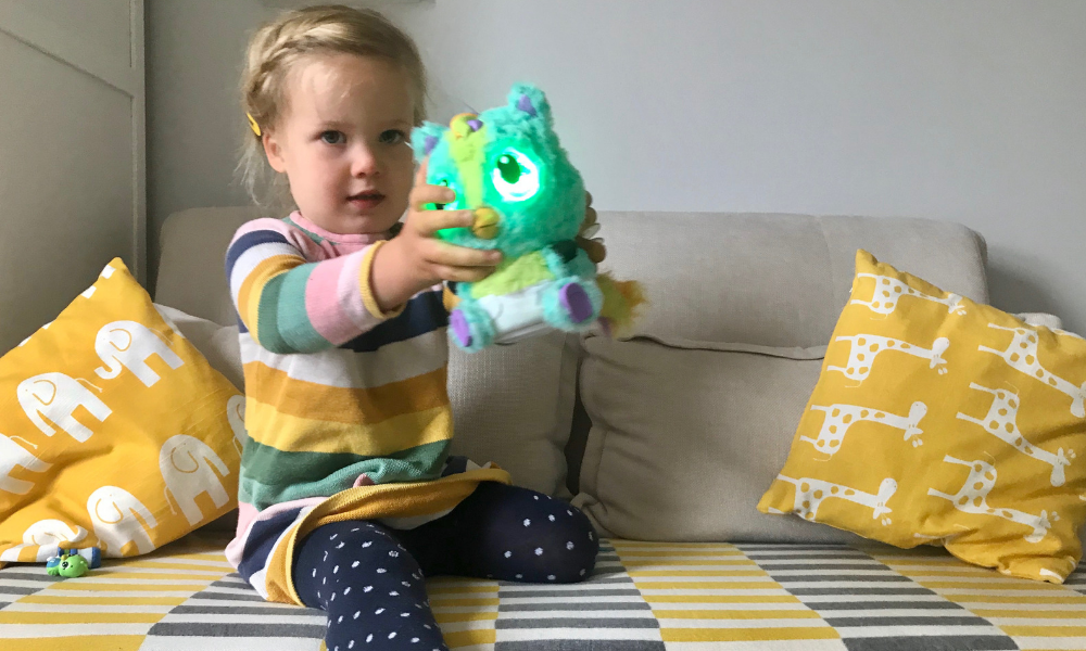 My daughter with her Hatchimal