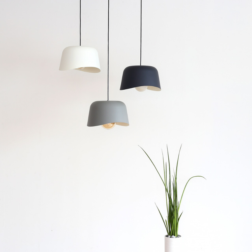 3 pendant lights gathered in a cluster